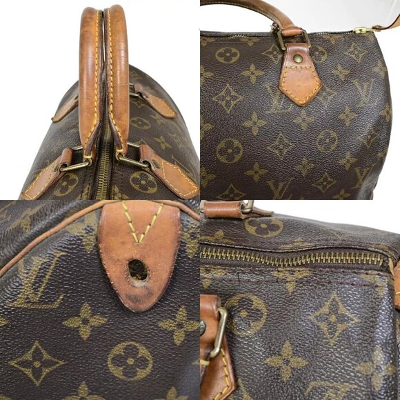 LOUIS VUITTON Speedy 30 Travel Hand Bag Monogram Leather Brown - Picture 5 of 16